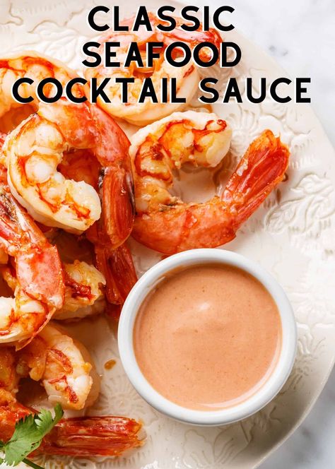 Classic Seafood Cocktail Sauce. A delicious seafood cocktail sauce, mild yet tangy, the perfect accompaniment to prawns, lobster, and ideal for serving as a dipping sauce or to add to a prawn cocktail. Seafood Sauce Dip, Prawn Dipping Sauce Recipes, Sea Food Sauce Recipes, Dipping Sauce For Prawns, Prawn Cocktail Sauce Recipes, Cocktail Shrimp Sauce, Dipping Sauce For Shrimp Cocktail, Shrimp With Cocktail Sauce, How To Make Seafood Sauce