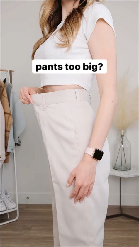 Pants Too Big Hack, Pants Too Big, Diy Clothes Hacks, Big Pants, Shirt Hacks, Maxi Rok, Diy Fashion Hacks, Diy Fashion Clothing, Diy Clothes Life Hacks