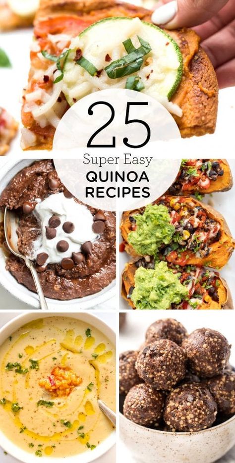 Short on time, but still want to feed your family something healthy? These 25 easy quinoa recipes have you covered for whole-grain breakfasts, dinner, snacks, and desserts!One of my favorite things about quinoa is how easy it is to prepare. We've made our fair share of recipes together,... Quick Quinoa Recipes, Quinoa Recipes For Kids, Salads Quinoa, Easy Quinoa Recipes, Quinoa Recipes Dinner, Quinoa Recipes Easy, Quinoa Bowls, Easy Quinoa, Vegetarian Quinoa