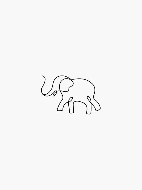 One Line Tattoo Elephant, Simplistic Elephant Tattoo, Small Simple Elephant Tattoo, Elefant Drawings Simple, Elephant Simple Tattoo, Minimalistic Elephant Tattoo, Elephant Small Tattoo, Elephant Tattoos Simple, Small Tattoos Elephant