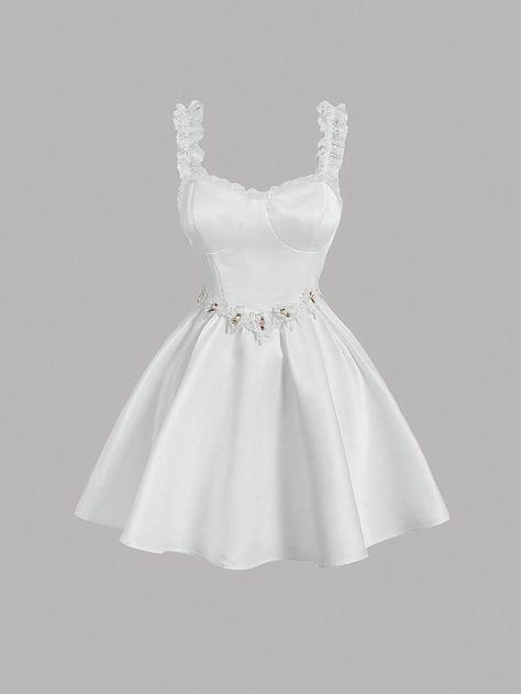 SHEIN MOD Appliques Detail Bustier DressI discovered amazing products on SHEIN.com, come check them out! Love Island Outfits, Issa Vibe, Cute Dress Outfits, Bustier Dress, Cute Summer Dresses, Bustiers, White Outfits, Short Dress, Pretty Dresses