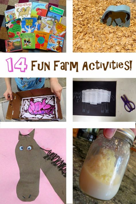 F is for Farm! 14 fun, farm activities for kids! Farm Activities For Toddlers, Preschool Farm, Farm Lessons, Farm Animals Activities, Farm Unit, Farm Preschool, Farm Activities, Farm Crafts, Activities For Toddlers