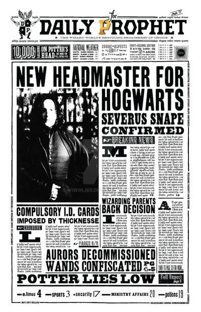 Dp New Headmaster by WiwinJer on DeviantArt Printable Daily Prophet, Harry Potter Newspaper, Harry Potter Props, Imprimibles Harry Potter, Daily Prophet, Harry Potter Printables, Harry Potter Poster, Art Newspaper, Harry Potter Halloween