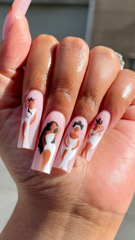 Top 40 Women's Day Nail Art Designs - IForHer Jewel Nails, Purple Nail Art Designs, Character Nails, Purple Nail Art, Long Nail Designs, Purple Nail, Dope Nail Designs, Unique Acrylic Nails, Disney Nails