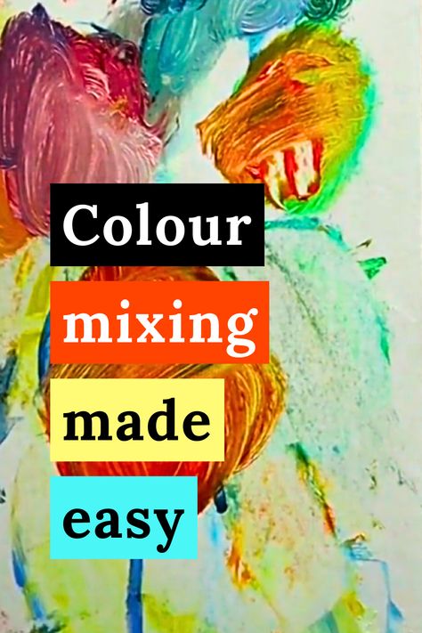 Tired of mixing mud or making ugly, garish paintings? This color palette is your key to basic color mixing. The trick to color mixing is using a limited palette. All you need are these 7 colours and your art will be harmonious and beautiful. This beloved color palette is use by pros as well as beginners. Check it out on the blog. Video included! Oil Paint Color Mixing Chart, Primary Color Palette, How To Mix Colors, Color Mixing Chart Acrylic, Mixing Primary Colors, Color Mixing Guide, Mixing Paint Colors, Limited Palette, Color Mixing Chart