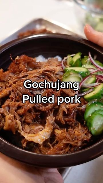 Asian Pulled Pork, Gochujang Recipe, Artie Shaw, Korean Pork, Rice Side Dish Recipes, Instagram Recipes, Rice Side Dishes, Korean Dishes, Pork Dishes