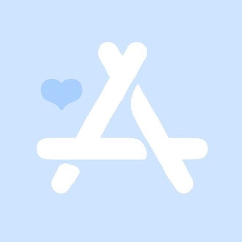 Preppy Aesthetic Wallpaper, Blue Ios, Heart App, Kawaii App, App Store Icon, Mobile App Icon, Light App, App Background, Baby Icon