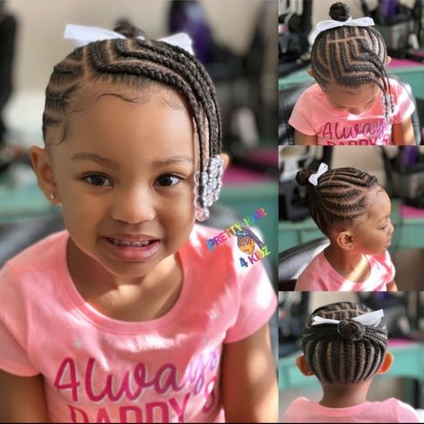 Cute cornrow updo for little girls 🥰 Toddler Girl Cornrow Hairstyles, Toddler Cornrow Styles, Toddler Braid Styles, Girls Cornrow Hairstyles, Kelis Hair, Cornrow Updo, Aria Hair, Girls Braided Hairstyles Kids, Baby Hairstyle