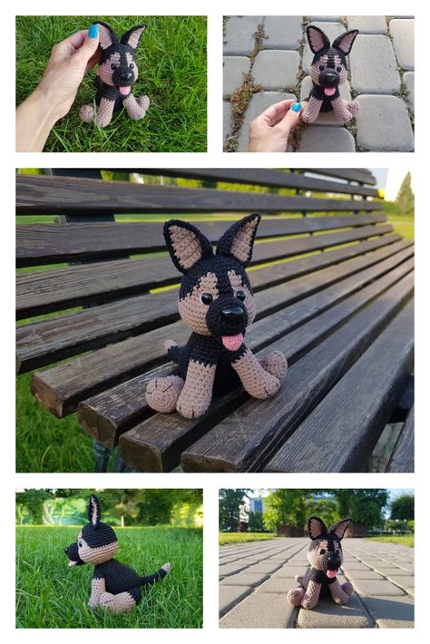 Free Crochet Pattern For German Shepard, Amigurumi German Shepherd, German Shepherd Amigurumi Free Pattern, German Shepard Crochet Pattern, Crochet German Shepherd Pattern Free Amigurumi, Crochet Pitbull Pattern Free, Crochet German Shepherd Pattern Free, German Shepherd Crochet Pattern, Crochet Dog Pattern Free