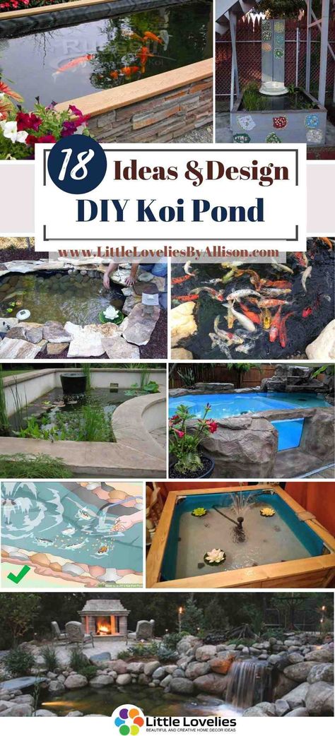 18 DIY Koi Pond Projects You Can Build Easily Diy Koi Pond Cheap, Diy Koi Pond, Pond Filter Diy, Building Backyard, Swimming Ponds, Natural Swimming Ponds, Diy Pond, Diy Swimming Pool, Backyard Buildings