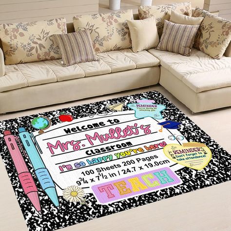 PRICES MAY VARY. 📙EDUCATIONAL FUNNY RUG: This our rug is more than just a play mat, it's an educational tool! The colorful design features alphabet, numbers, and illustrations that help children learn the alphabet, numbers, and counting, while also providing opportunities for interactive games that allow kids to learn while they play. 💡CLASSROOM RUG: AVAILBLE IN 4 SIZES: X-Small (2' x 3') 🎈 Small (3' x 5') 🎈 Medium ( 4' x 6') 🎈 Large (5' x 8') 🎈 Big enough for classroom, bathroom, kid's pl Classroom Rugs, Rugs For Kids, Teachers Room, Classroom Rug, Preschool Classroom, Preschool, Kids Rugs, For Kids, Carpet