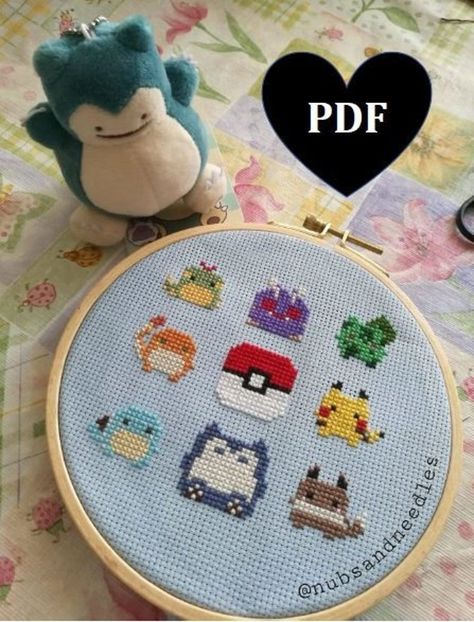 Pokenubs: Collection 1 Pokemon Cross Stitch Pattern | Etsy Mini Pokemon Cross Stitch Patterns, Monster Cross Stitch, Pikachu Cross Stitch Pattern, Pikachu Cross Stitch, Pokemon Embroidery, Pokemon Cross Stitch Patterns, Pokemon Cross Stitch, Cross Stitch Family, Tiny Cross Stitch