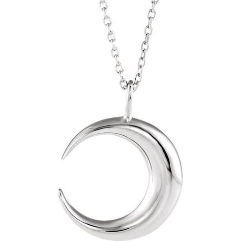 Crescent Moon with  16-18" Necklace by Parker Edmond Gold Crescent Moon, Crescent Moon Pendant, Crescent Moon Necklace, Moon Pendant, Moon Necklace, Crescent Moon, Crescent, Cable, Moon