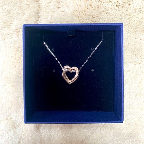 Swarovski Crystal Infinity Heart Necklace Hearts Intertwined, Necklace Swarovski, Infinity Heart, Hearts Necklace, Romantic Design, Swarovski Jewelry, Two Hearts, Pretty Jewellery, Heart Necklace