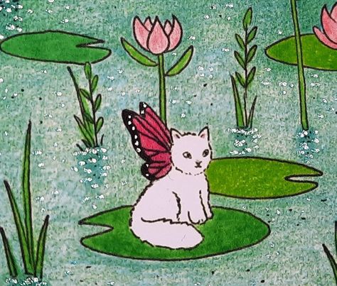 Fairy Kitten, Green Widget, Fairy Cat, Water Fairy, Arte Peculiar, Arte Van Gogh, Doodle Ideas, Glory Days, Wow Art