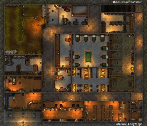 Fantasy City Map, Dnd World Map, Building Map, Tabletop Rpg Maps, Rpg Map, Free Maps, Dungeon Maps, Fantasy Battle, Single Room