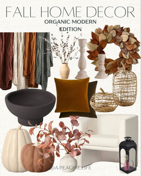 2023 Fall Home Trends, Modern Traditional Fall Decor, Fall Trends 2023 Home, Mid Century Modern Fall Decor, Modern Fall Tablescapes, Organic Fall Decor, Organic Modern Fall Decor, Fall 2023 Home Decor Trends, Modern Autumn Decor