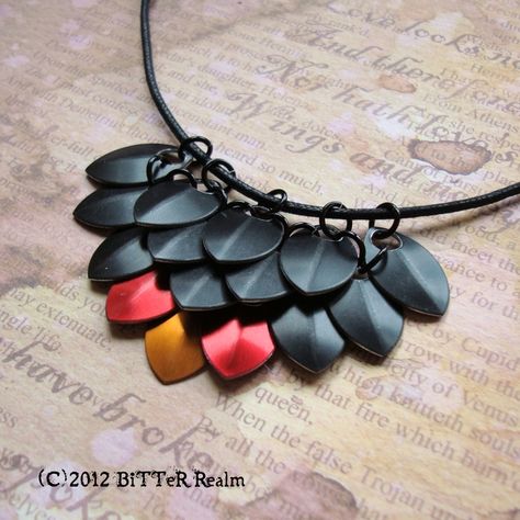 Dragon Scale Maille Necklace Chain Maille Necklace, Chainmail Necklace, Hardware Jewelry, Chainmail Jewelry, Dragon Necklace, Pagan Jewelry, Dragon Jewelry, Chain Maille Jewelry, Repurposed Jewelry