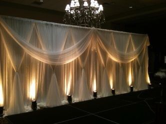 Event Draping, Gala Ideas, Tafel Decor, Great Gatsby Party, Diy Event, Pipe And Drape, Event Lighting, Stage Set, Stage Decorations