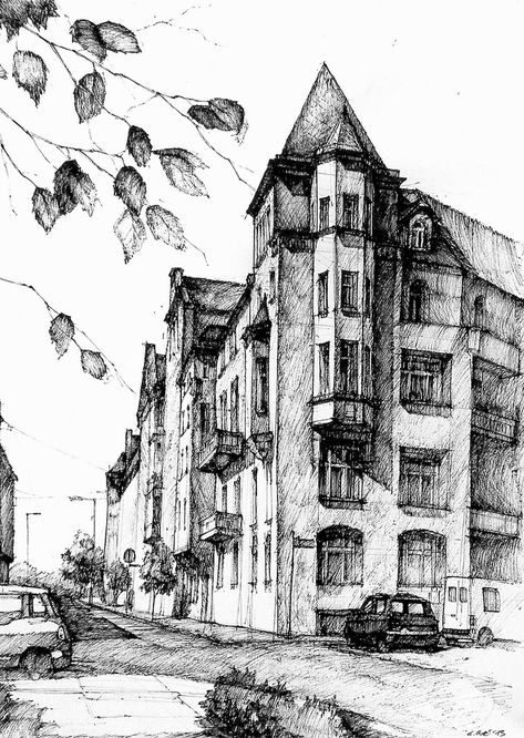 13-Wyspiańskiego-Street-Łukasz-Gać-DOMIN-Poznan-Architectural-Drawings-of-Historic-Buildings-www-designstack-co Ink Drawing Building, Architecture Drawing Sketchbooks, Building Sketch, Building Drawing, Architecture Drawing Art, Architectural Drawing, Drawing Ink, Urban Sketchers, Ink Drawings