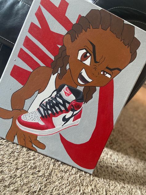 Nike Painting Canvas, Jordan Painting, Canvas Art Painting Acrylic, Painting Canvases, Cute Canvas Paintings, Canvas Painting Designs, Cute Canvas, Painting Inspo, T Love