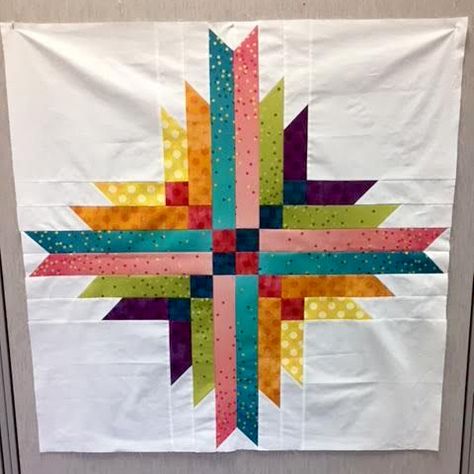 Astrodelic Quilt Free Pattern Block Quilt Ideas, Mccalls Quilting, Star Quilt Pattern, Tiled Quilt, Modern Quilt Blocks, Block Quilts, Block Quilt, Log Cabin Quilts, Star Quilt Patterns