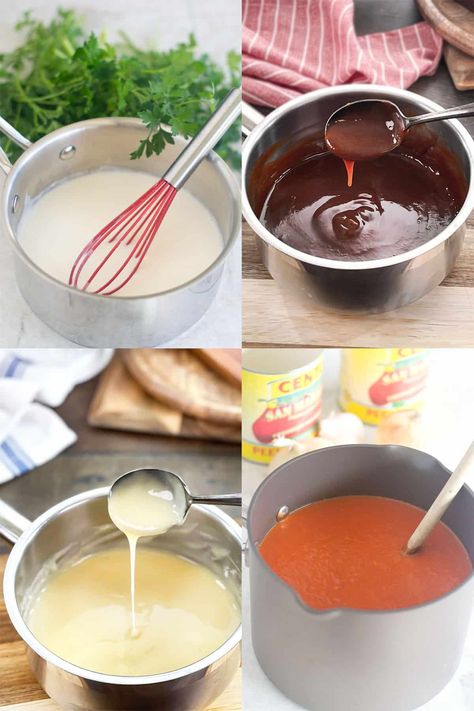 Discover the five Mother Sauces of the culinary world and learn how to adapt them for cooking at home. #saucerecipes #mothersauces via @cookthestory Mother Sauces, Basic Tomato Sauce Recipe, Espagnole Sauce, Five Mother Sauces, Hollandaise Recipe, Bechamel Sauce Recipe, Recipe For Hollandaise Sauce, Food Videography, Poached Salmon