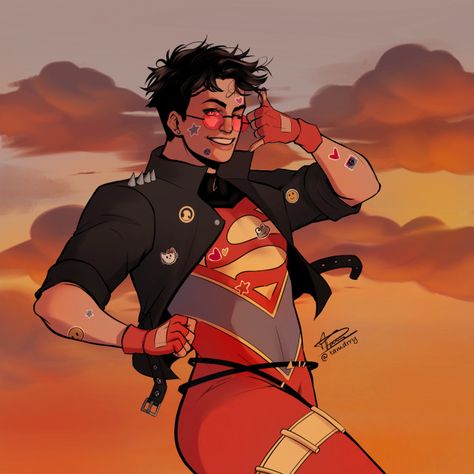 Drew Kon for @/ des.soucis ‘s DTIYS on ig! Kon Kent, Connor Kent, Conner Kent, Teen Titans Go, Young Justice, Dc Comics Art, Teen Titans, Dc Universe, Marvel Characters