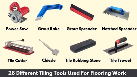 Civil Works, Drilling Glass, Tile Removal, Power Saw, Tile Tools, Tiling Tools, Flooring Installation, Tools List, Flooring Tools