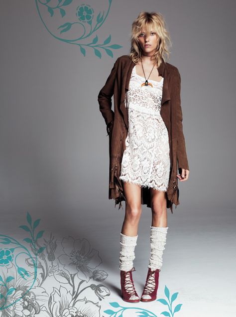 Anja Rubik for Free People July 2013 Lookbook Free People Catalog, Stile Boho Chic, Anja Rubik, Mode Boho, Free People Clothing Boutique, 60s Dress, Fashion Catalogue, Famous Models, Boho Chic Fashion