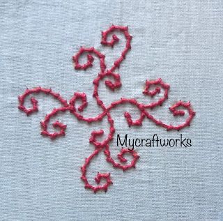 Coral Embroidery Pattern, Coral Embroidery Design, Coral Stitch Embroidery Design, Coral Stitch Embroidery, 52 Blocks, Kamal Kadai, Coral Stitch, Types Of Embroidery Stitches, Coral Embroidery