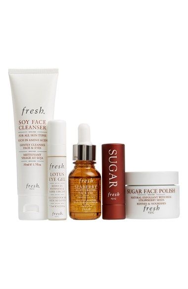 Fresh Skincare VIPs Set - a great gift to treat mom Fresh Sugar Face Polish, Fresh Skincare, Face Polish, Fresh Beauty, Beauty Gifts, Eye Gel, Face Cleanser, Skin Care Products, Beauty Gift