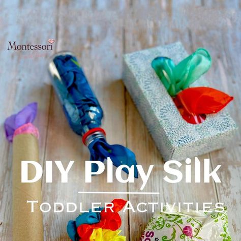 Montessori Homeschool Made Easy on Instagram: "Play Silks ♻️ Recycled Baby Play Ideas 𝒇𝒐𝒍𝒍𝒐𝒘 @MontessoriFromTheHeart ♡ for more! ▫️▫️▫️▫️ 📣Comment “Yes silks” if you would like me to do a spontaneous 🎁 from my stories😉 ⠀ How to Use @sarahssilks to Help Early Years Development: ⠀ 1) use a kitchen whisk to hide the silks in 2) use a cardboard tube (I am using a recycled towel paper roll) and push the silks into it 3) use a recycled seethrough plastic bottle to load silks into 4) use a rec Baby Play Ideas, Play Silks, Kitchen Whisk, Montessori Diy, Play Hacks, Montessori Homeschool, Toddler Play, Diy Recycle, Play Ideas