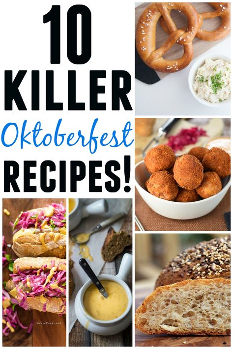 10 Killer Oktoberfest recipes! 10 of the best Oktoberfest recipes around the web. AWESOME! Octoberfest Recipes, Oktoberfest Recipes, Oktoberfest Menu, Octoberfest Party, German Food Authentic, Oktoberfest Food, Octoberfest Food, Oktoberfest Party, Beer Fest