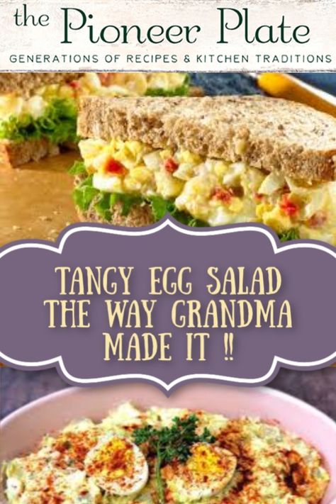 Lds Recipes, Loaded Egg Salad, Best Egg Salad Recipe, Open Faced Sandwich, Egg Salad Recipe, Pioneer Woman Recipes, Vintage Cookbooks, Egg Salad, Close To Home