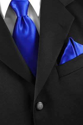 a lovely shade of blue Navy Suit Royal Blue Tie, Black Suit With Royal Blue Tie, Royal Blue Wedding Groomsmen, Black Suit Royal Blue Tie, Suit With Royal Blue Tie, Black Suit With Blue Tie, Suit With Blue Tie, Royal Blue Color Scheme, Black Groomsmen Suits