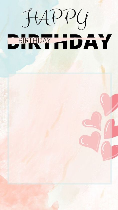 Happy Birthday Love Background, Happy Birthday My Love Template, Birthday Templets For Instagram, Happy Birthday Love Template, Birthday Wishes Background, Birthday Background Aesthetic, Birthday Template Background, Happy Name Day, Happy Birthday Icons