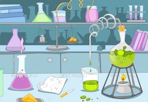 Chemical Laboratory. Cartoon Background. Vector IllustrationEPS 10 . Laboratory Cartoon, Elegant Dorm Room, Chemical Laboratory, Mad Science, Booklet Design, Laboratory Science, Science Lab, Cartoon Background, Graffiti Lettering