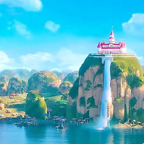 Peach's Mushroom Kingdom Castle Precious Art/Arte precioso del Castillo del Reino Champiñón de Peach Mario Movie Background, Mario Landscape, Princess Peach Background, Princess Peach Castle, Mario Classroom, Mario Bedroom, Hindi Rhymes, Castle Movie, Pixel City