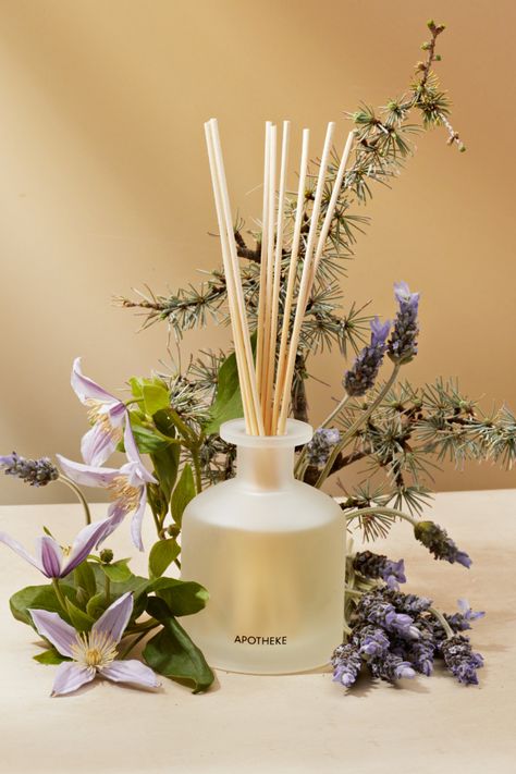 Our Hinoki Lavender Reed Diffuser fills any space with soothing, earthy fragrance for months. Notes of hinoki cypress and fresh lavender blended with lotus flower come together beautifully to create a reliable scent that is perfect for everyday use. Enjoy Hinoki Lavender, and experience the perfect blend of gentle florals with a woody twist. Reed Diffuser Blends, Hinoki Cypress, Fresh Lavender, Earthy Fragrance, Room Diffuser, Scent Diffuser, White Cedar, Translucent Glass, Reed Diffusers