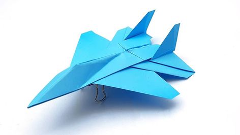 Cool Jet Paper Fighter Airplane | How To Make Origami Of Sukhoi Su 27 Flanker Fighter Jet Airplane | airplane, origami, craft | How to make 27 paper fighter plane - Handmade paper toy plane - Cool design origami jet fighter #Crafts #OrigamiJet #PaperArts | By Mr. Creator Origami Jet Fighter, Airplane Origami, Airplane Craft, Fighter Airplane, Plane Crafts, Jet Airplane, Toy Plane, Jet Fighter, How To Make Origami