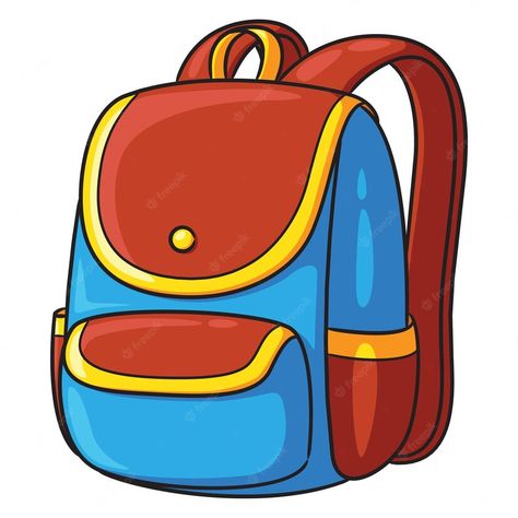 Premium Vector | School bag cartoon. School Bag Clipart, School Bag Drawing, Bag Graphic Design, Back To School Cartoon, Synonym Activities, Bag Clipart, Bag Drawing, Bag Png, Cute School Bags