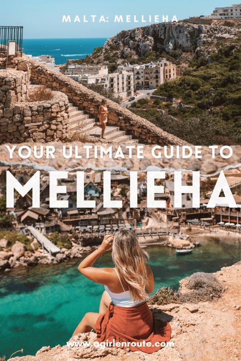 Everything To Do In Mellieha Malta: Northern Malta’s Hidden Gem – A Girl En Route Mellieha Bay Malta, Malta Photo Ideas, Malta Mellieha, Mellieha Malta, Malta Holiday, Travel Malta, Malta Travel Guide, Malta Beaches, Summer Travel Destinations