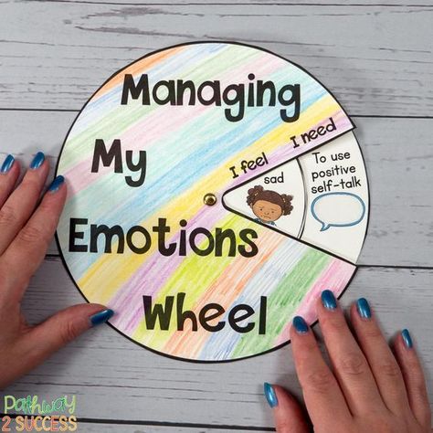 Managing My Emotions Wheel Coping Skills Activities, Emotions Wheel, Emotions Activities, Social Emotional Activities, Social Skills Groups, Social Emotional Learning Activities, Teaching Social Skills, My Emotions, School Social Work