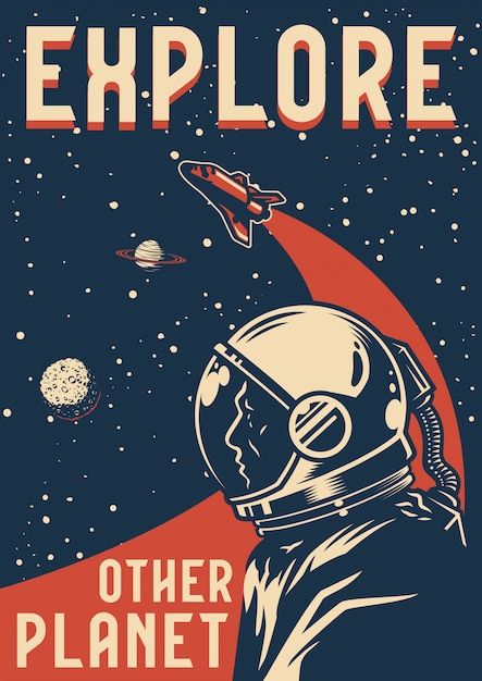 Vintage Space Poster, Space Travel Posters, Outer Planets, Pop Art Posters, Space Poster, Unframed Art Prints, Vintage Space, Space Travel, Space Exploration