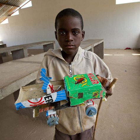 Truck Made By Child In South Angola African Toys, Cardboard Camera, Cardboard Toys, Handmade Guitar, We Are The World, Thinking Outside The Box, Kids Hands, Zimbabwe, Family Kids