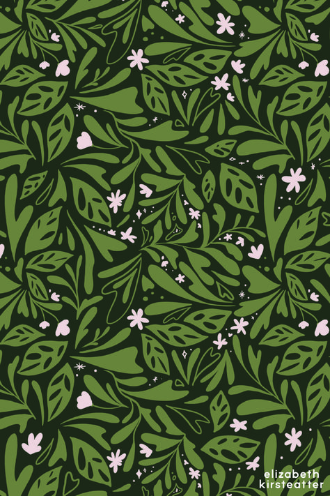 Fall Floral Illustration, Earthy Laptop Wallpaper, Spring Pattern Wallpaper, Earthy Wallpapers, Earthy Backgrounds, Green Ipad Wallpaper, Green Phone Wallpaper, Earthy Patterns, Cottagecore Pattern