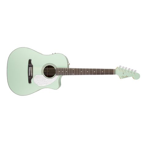 Fender Sonoran SCE Acoustic Electric Guitar in Surf Green Acoustic Guitar Notes, Fender Acoustic Guitar, Electric Guitar Lessons, Fender Acoustic, Custom Fender, Pick Guard, Guitar Notes, Bass Guitar Lessons, Acoustic Guitar Lessons