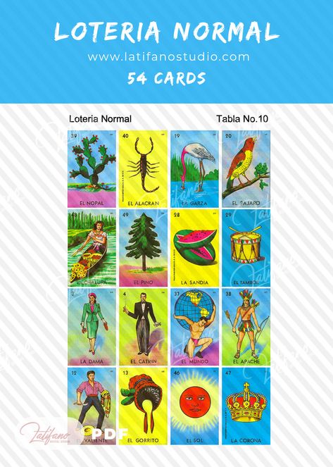 Loteria is a traditional game played using small stones, pinto beans, or crown corks. So, the player who finishes the game first has to say “Loteria!” Loteria Printable Free, Free Loteria Board Games, Loteria Cards Printable Free, Loteria Template, Mexican Bingo Cards, Diy Loteria Cards, Spanish Beer, Beer Night, Mexican Bingo