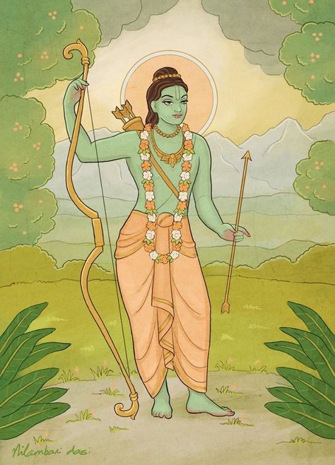 Lord Rama Ramayana Illustration, Rama Painting, Ram Painting, Lord Sri Rama, Jai Shri Ram, Rama Image, Sri Ram, Lord Ram, Ram Ji